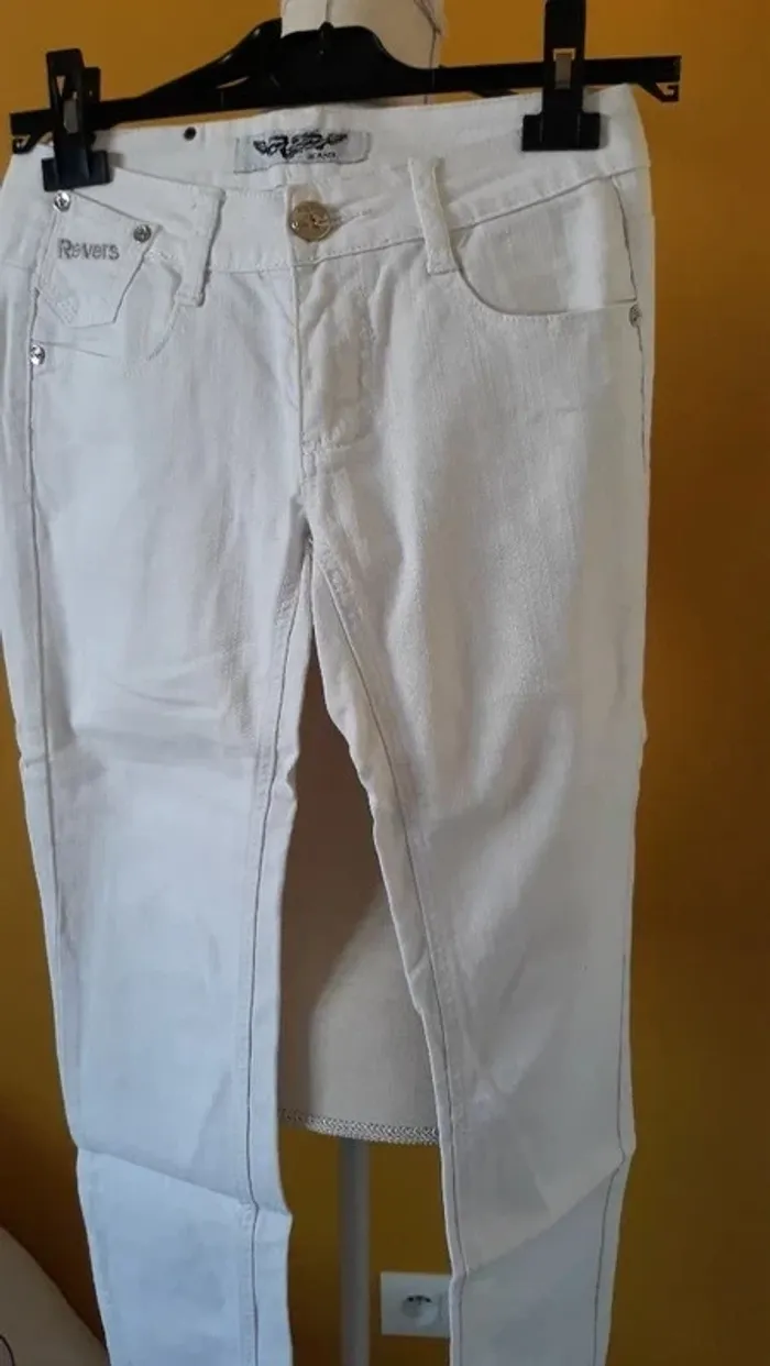 Jeans blanc taille 36 bon état - photo numéro 2