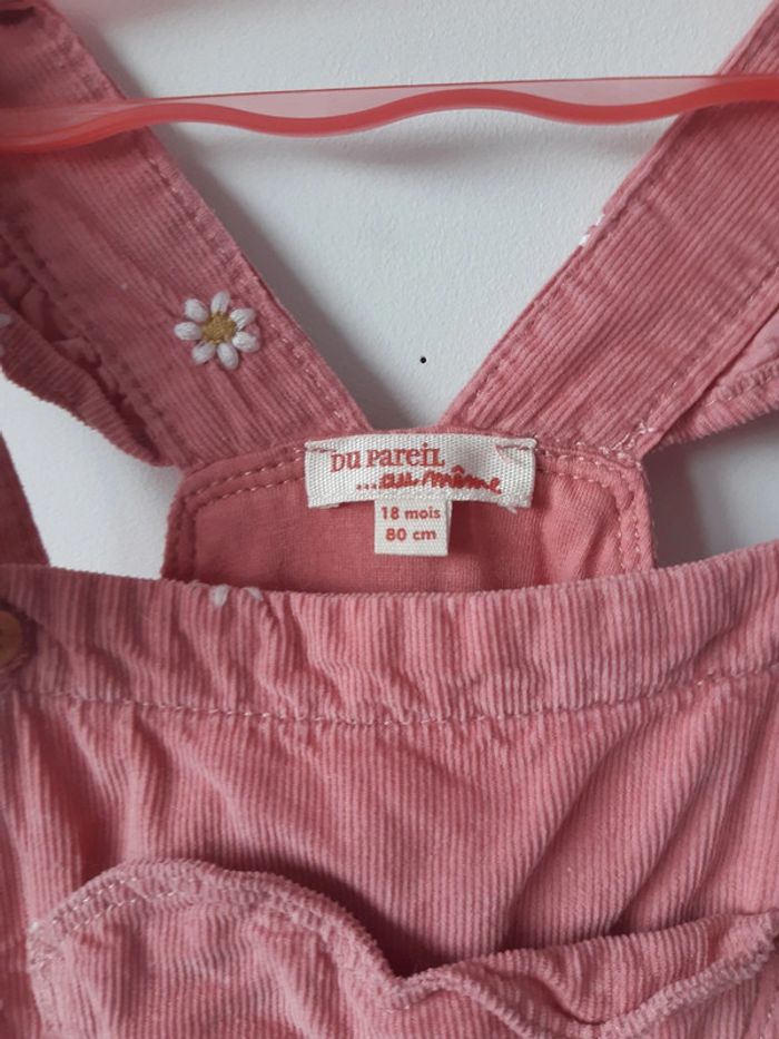 Ensemble Bébé fille 18 mois DPAM salopette velours et pull - photo numéro 18