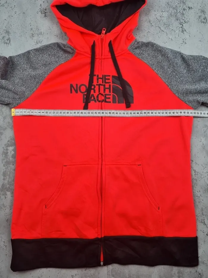 Veste zippée à capuche The North Face rose et grise – Taille M Femme (mesures en photos) - photo numéro 6