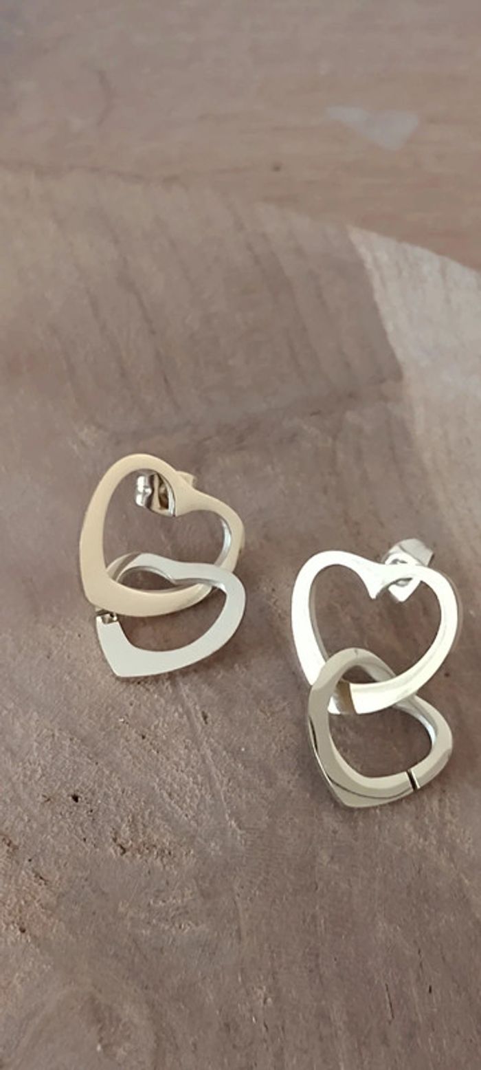 Boucles d'oreilles coeurs entrelacés