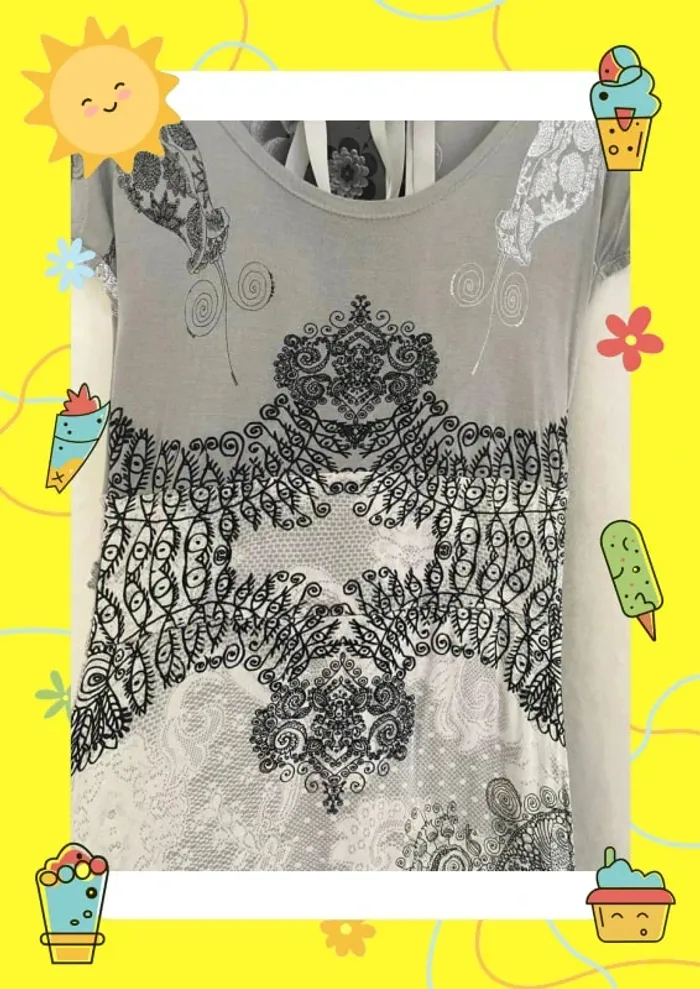Robe grise Desigual manches courtes - photo numéro 4