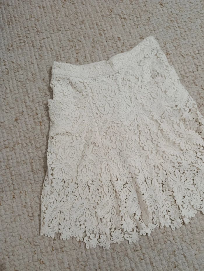 Jupe en dentelle blanc écru crème Maje 34 100% coton - photo numéro 5