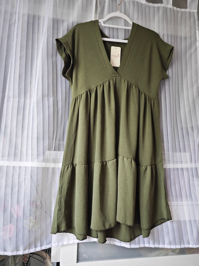 Robe courte été 🌟 kaki - photo numéro 7