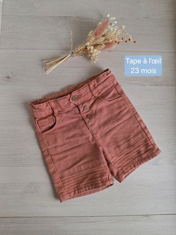 Short jean garçon terracotta Tape à l’œil  23 mois neuf