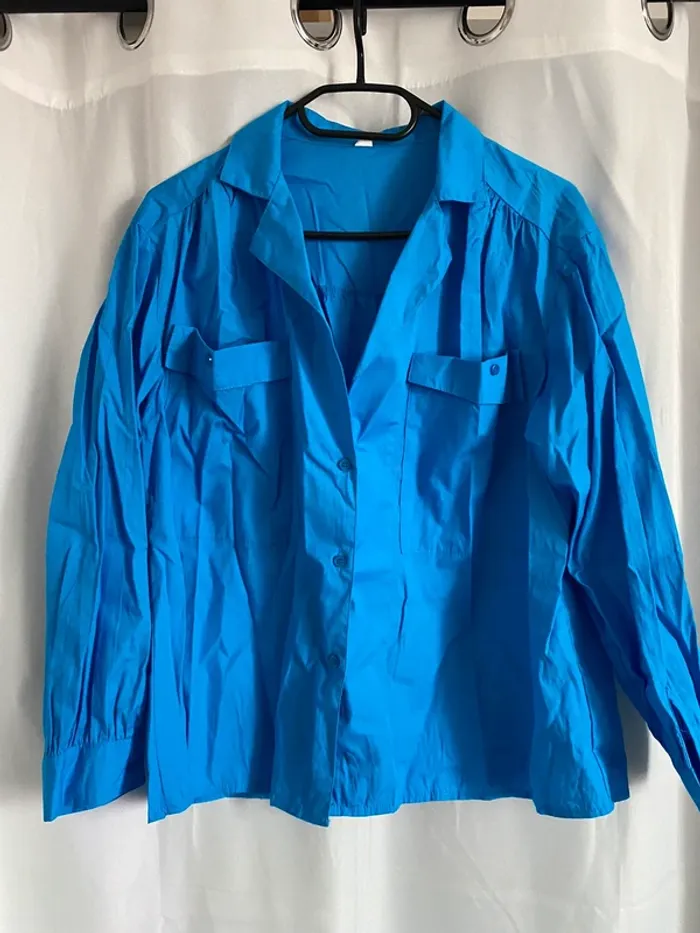 Blouse chemise bleu - photo numéro 2