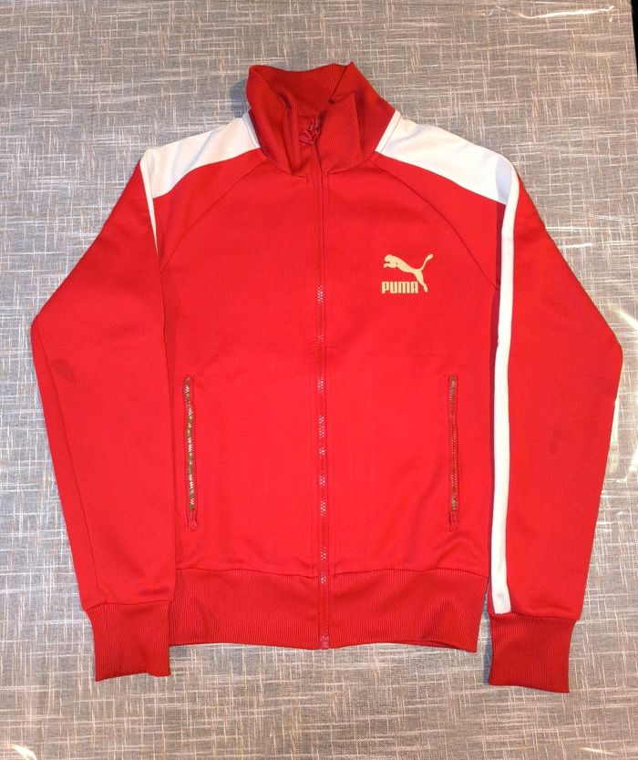 veste puma archive t7 rouge et blanche - taille xs - photo numéro 2