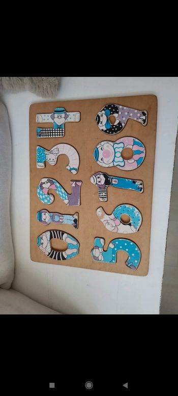 Jeu chiffres en bois