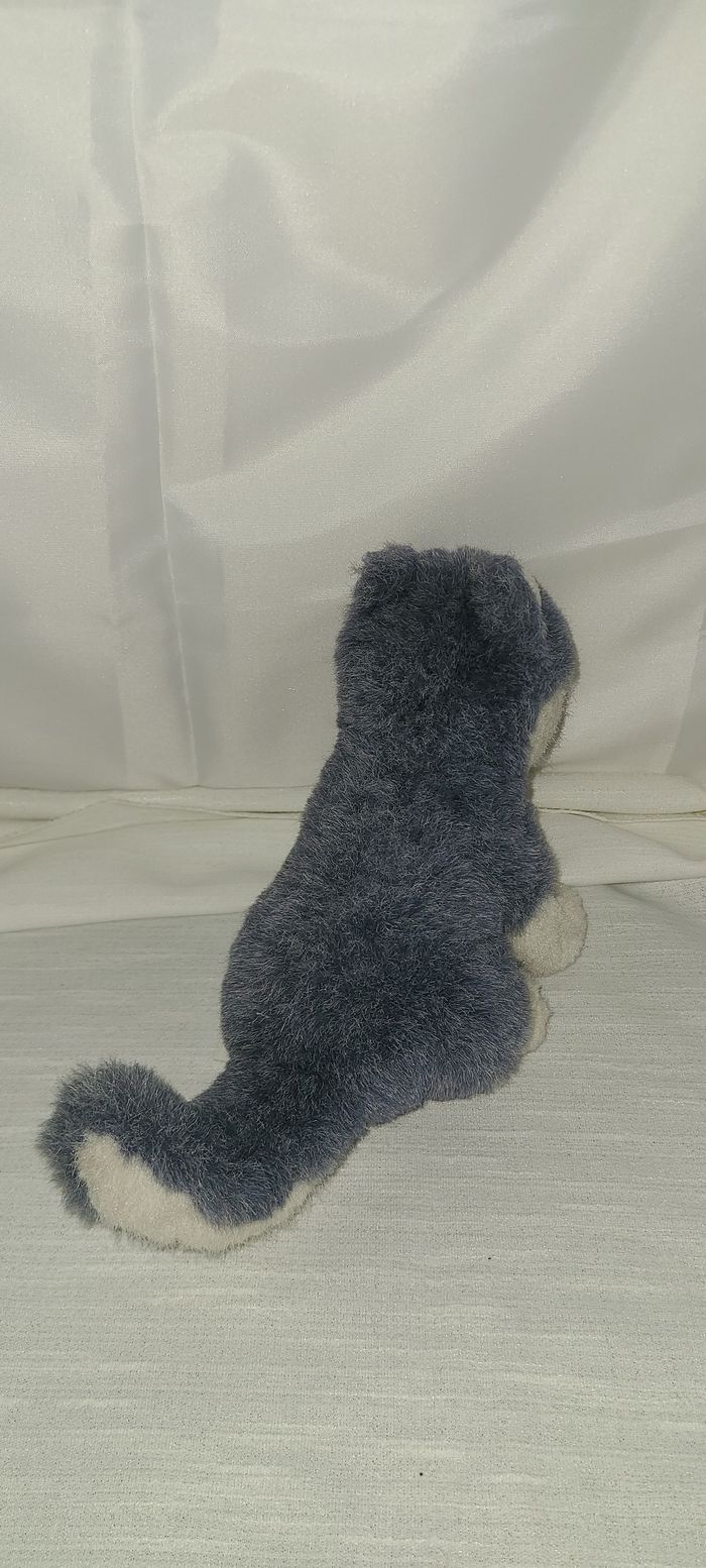 Peluche chien husky gris et blanc - photo numéro 5