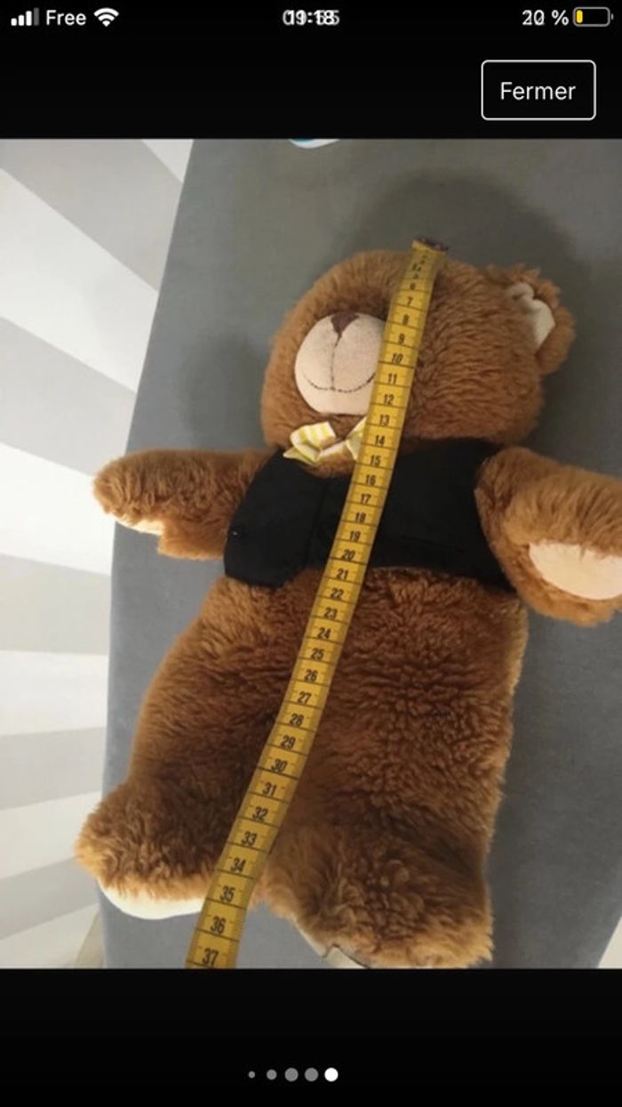 Petit ours noeud papillon environ 30 cm - photo numéro 6