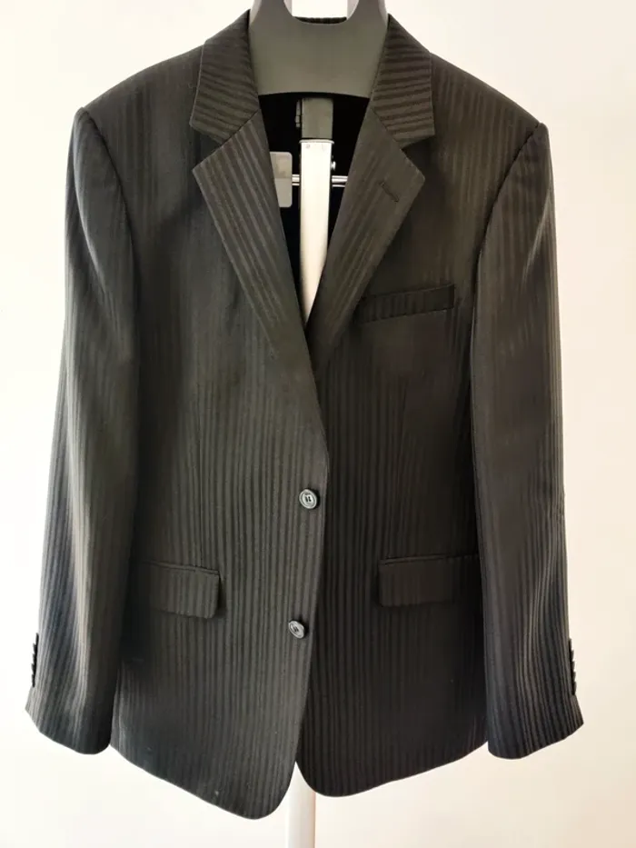 Veste rayée noire Sergio Vitti taille 50
