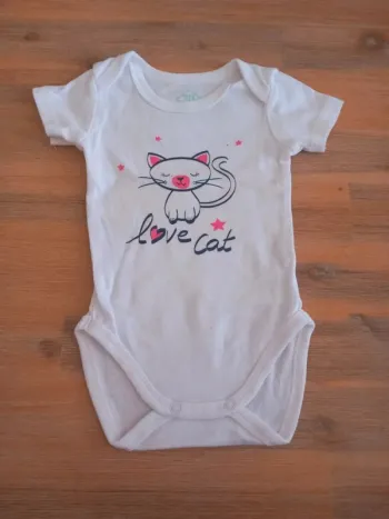 Body fille Tex 3 mois – motif chat – neuf