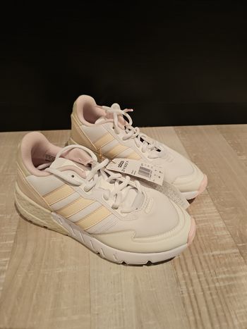 baskets Adidas ZX 1K Boost femme blanches roses neuves T36