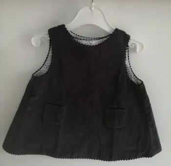 Robe jacadi velour côtelé marron