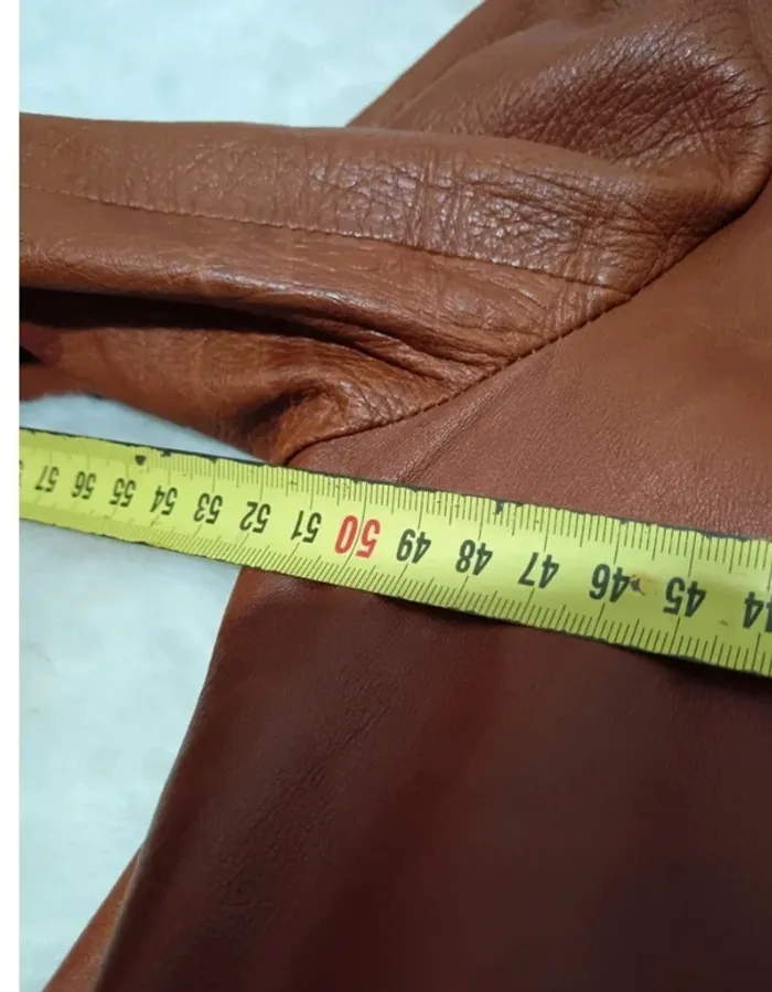Reginaparis "Trench en cuir cognac vintage" t. 40 - photo numéro 6