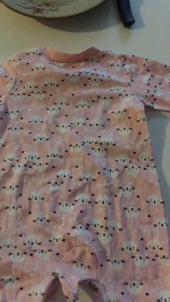 Grenouillères rose fille avec petit lapin 1 mois