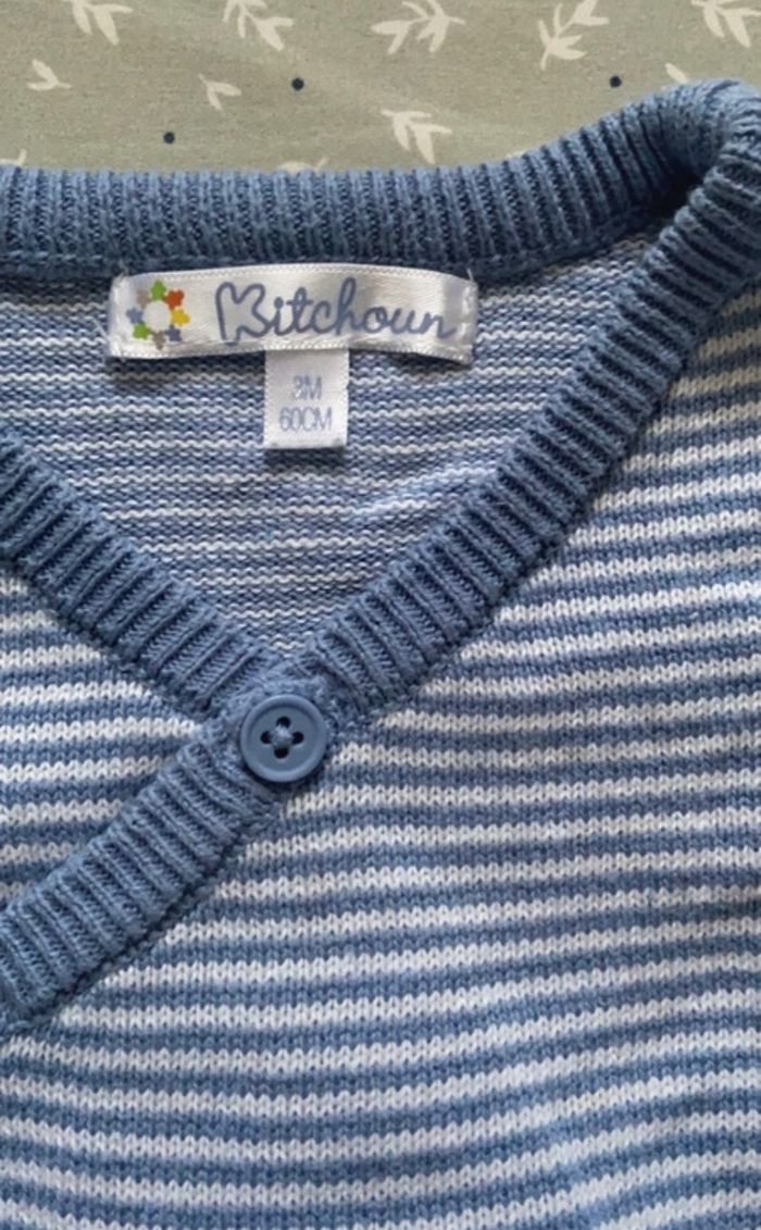 Gilet marinière 3 mois - photo numéro 3