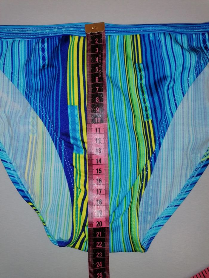 Maillot de bain bikini, bleu vert jaune, M - photo numéro 4
