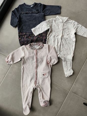 Lot de 3 pyjamas fille 12 mois