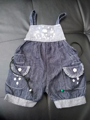 Salopette fille en jean 9/12 mois