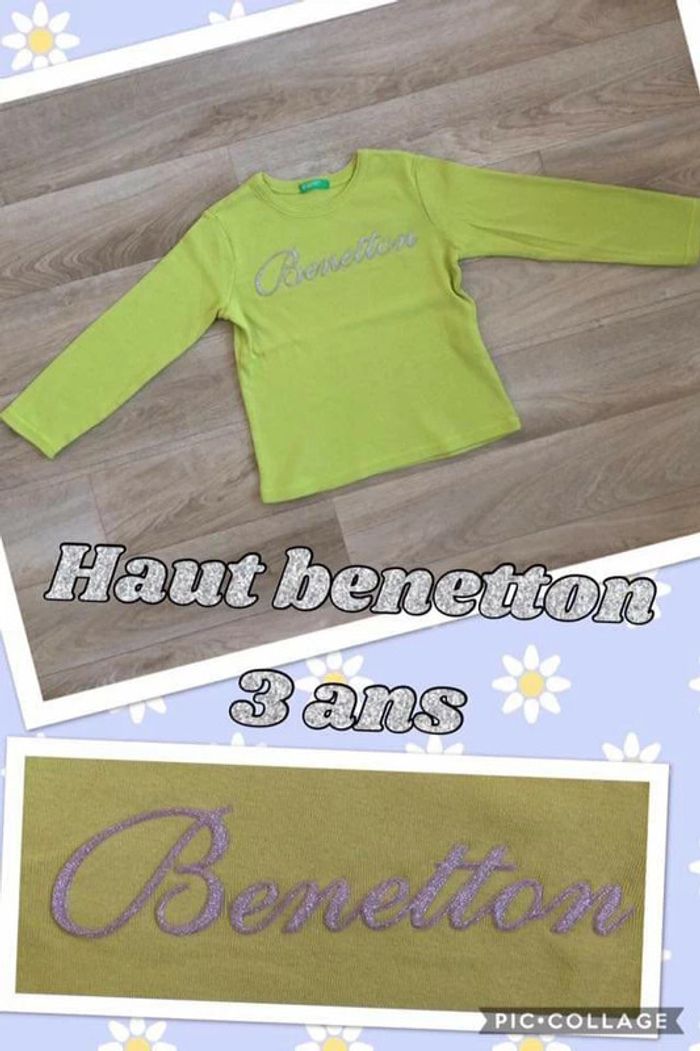 Haut manches longues united colors of benetton 3 ans