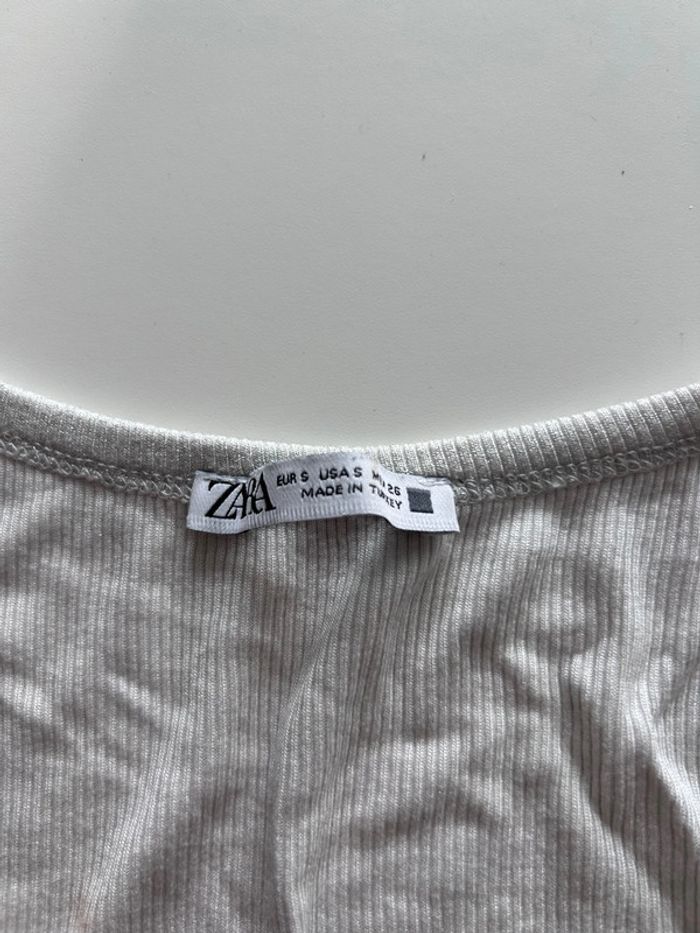 Débardeur Zara blanc irisé argenté - Taille S - photo numéro 2