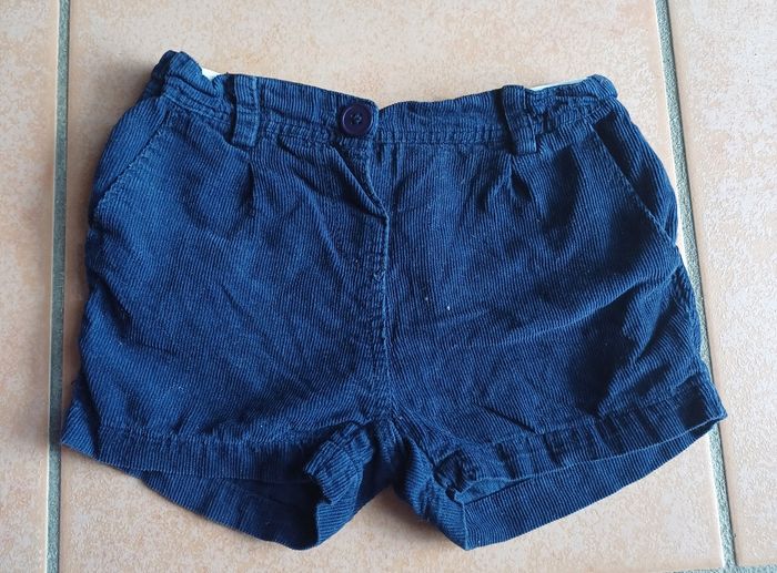 Short velours bleu marine