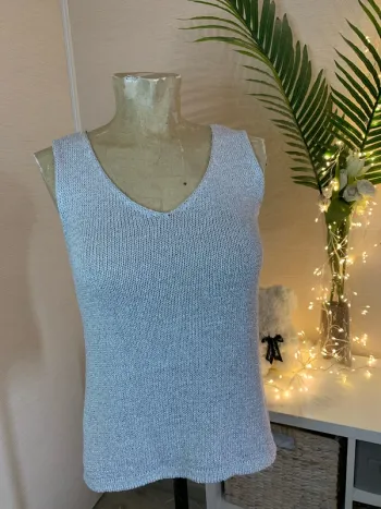 Joli débardeur en lurex argenté femme