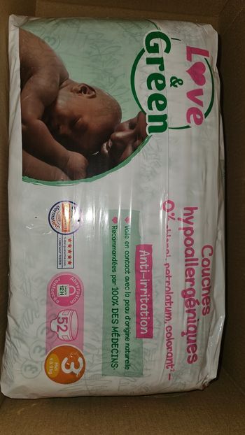 Couche taille 3 love and green