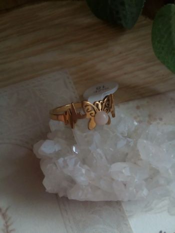 Bague papillon quartz rose
