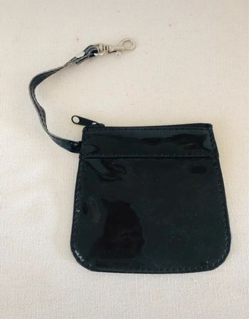 Petit porte monnaie noir vernis zip