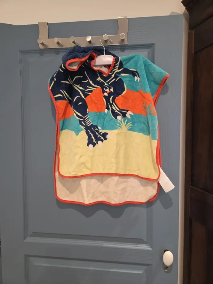 Poncho de bain dinausore sergent major pour enfant 2-5 ans