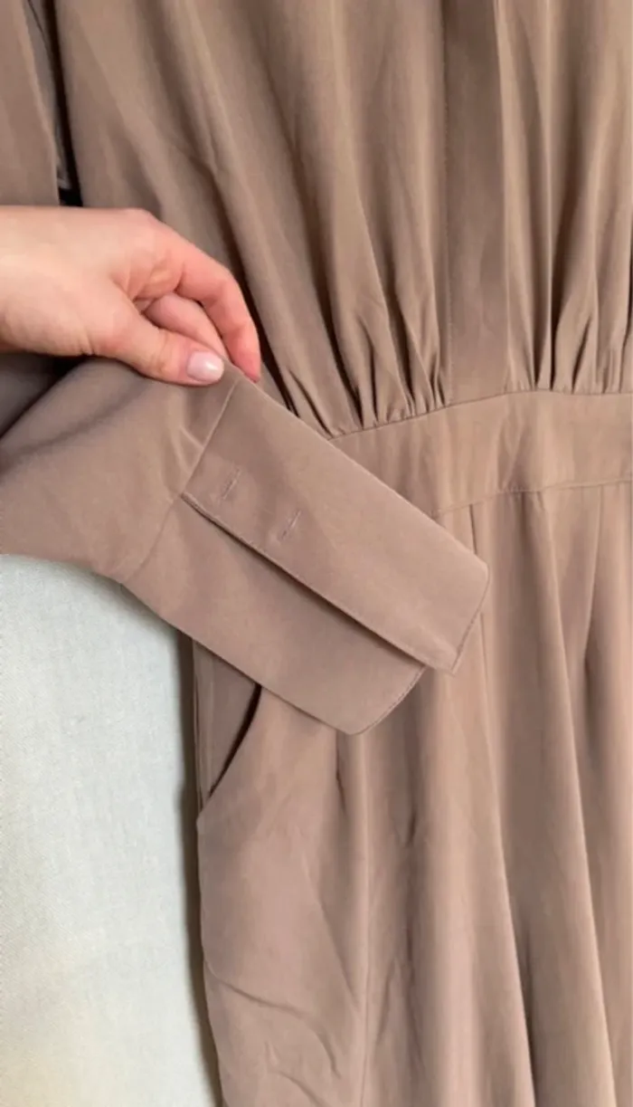 Combinaison style chemise oversize prettylittlething taupe - photo numéro 7