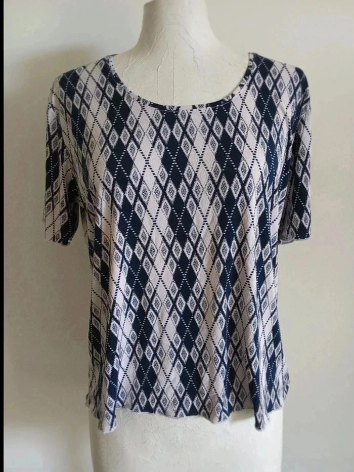 Blouse motif losange