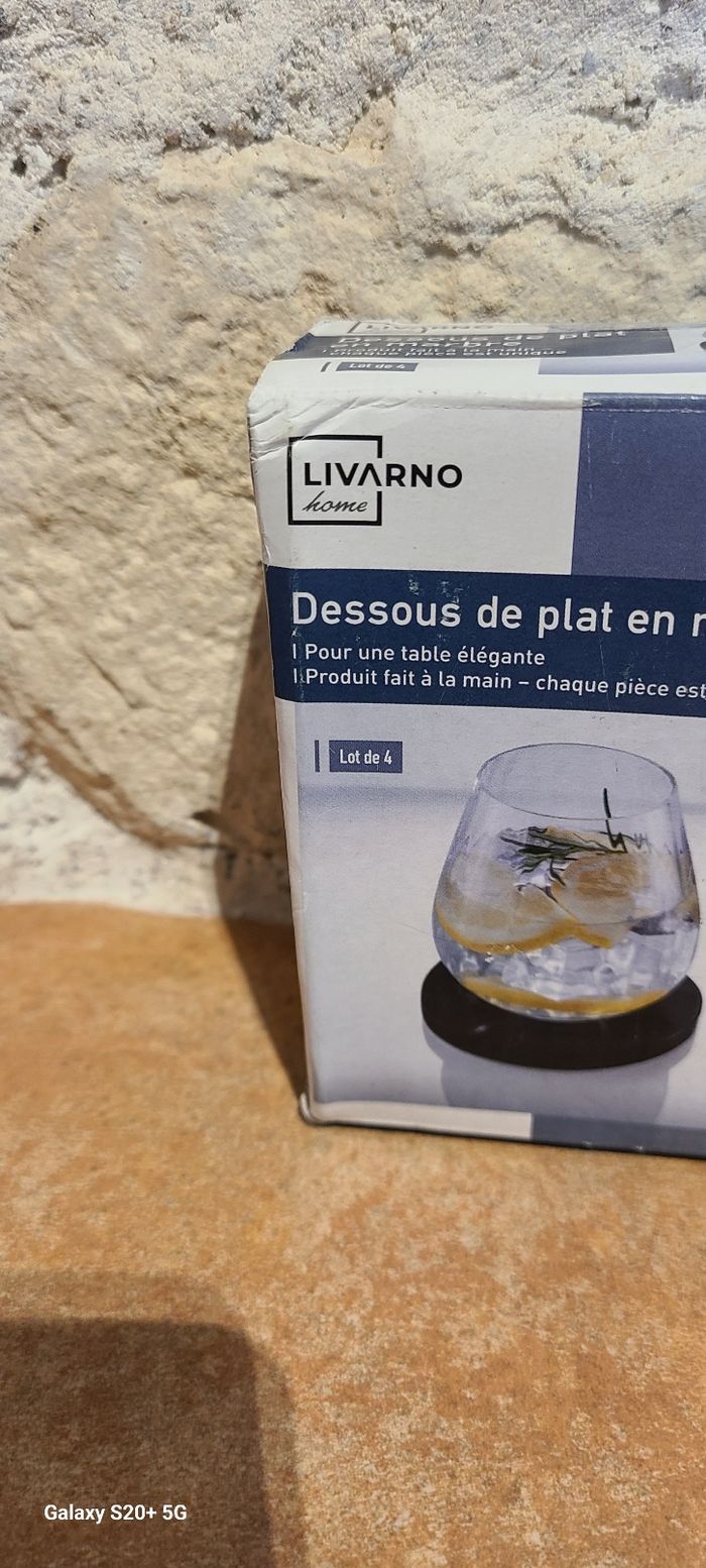 Lot de sous verre en marbre neuf - photo numéro 2