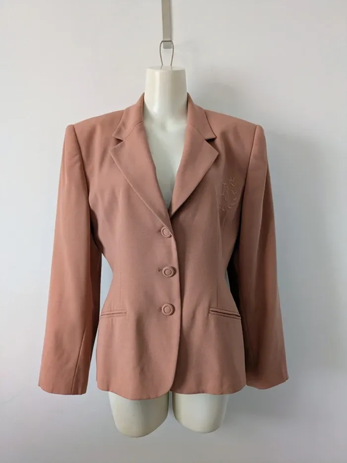 Veste vintage brodée en laine woolmark - Fabrice Karel - taille 40