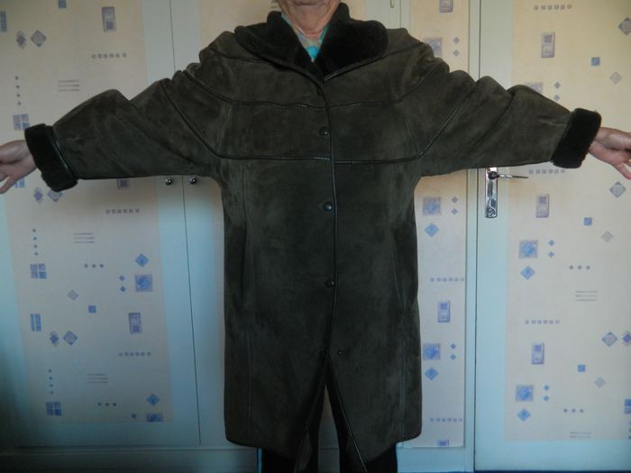 MANTEAU PEAU LAINE ET CUIR VERITABLE - photo numéro 3