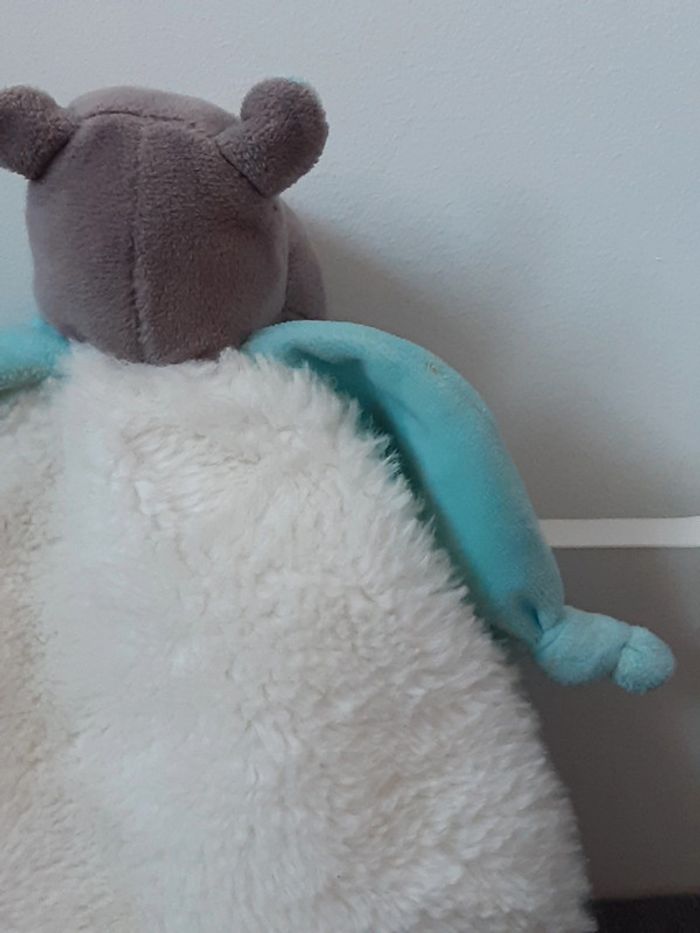 Peluche / doudou Baby Nat : Hippopotame Bleu et blanc - photo numéro 11