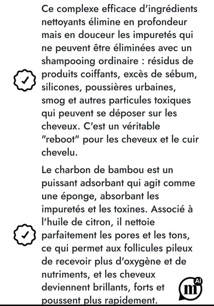 🌹Shampoing purifiant au charbon de bambou Mihi - photo numéro 4