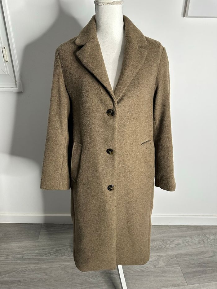 Manteau oversize en laine marron beige H&M T34 XS