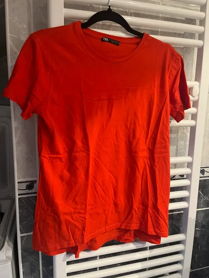 tee shirt zara rouge femme - photo numéro 3