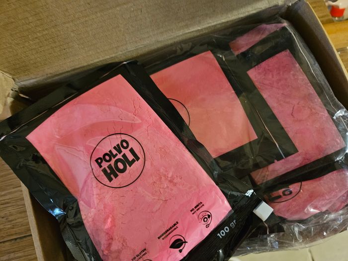 Paquet de 10 sachets de poudre Holi de 100 g (Rose) - photo numéro 2
