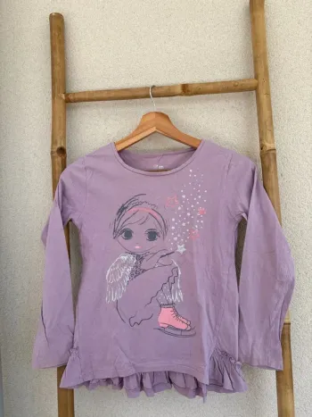 t-shirt violet à manches longues