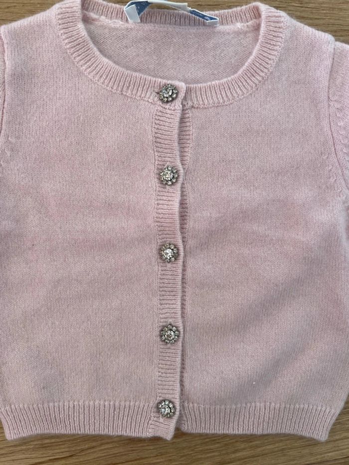 Gilet 100% cachemire fille très bon état taille 6 mois oscar et Valentine - photo numéro 2