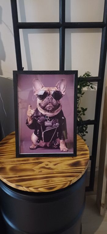 Cadre mural décoration intérieur bouledogue 