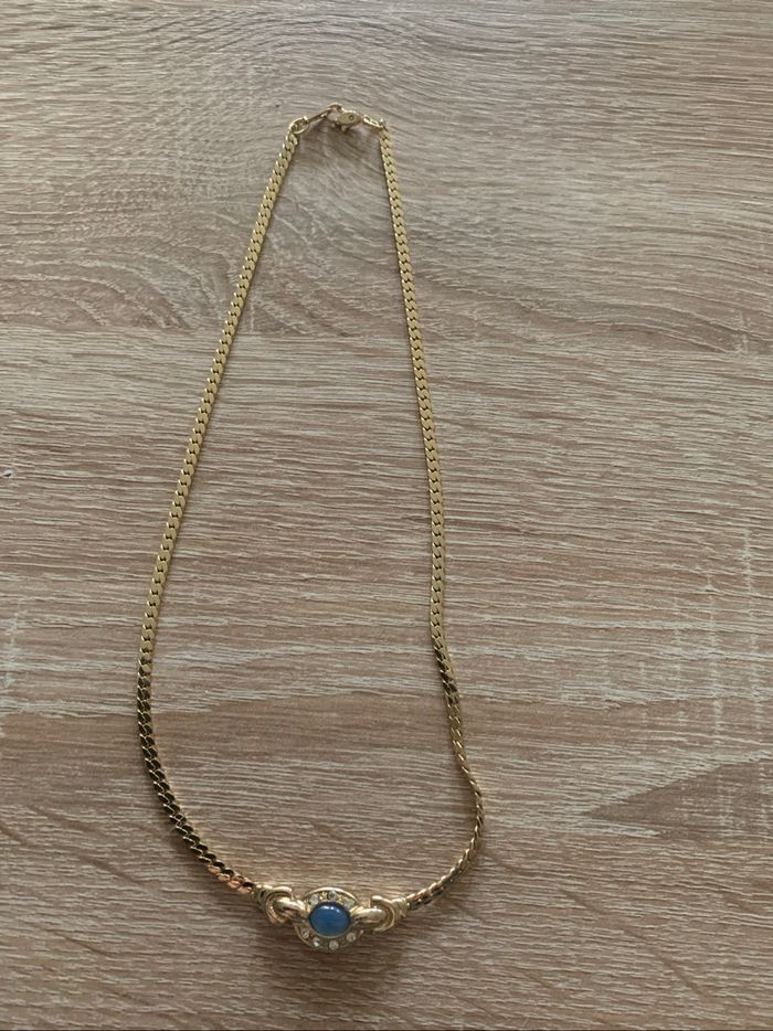 Collier vintage ovale en pâte de strass Daxon - photo numéro 2