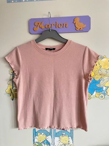 Tee shirt rose à manches courtes, taille M, marque Jennyfer