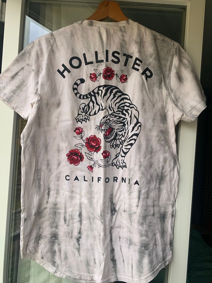 T-shirt hollister imprimé gris blanc - photo numéro 6