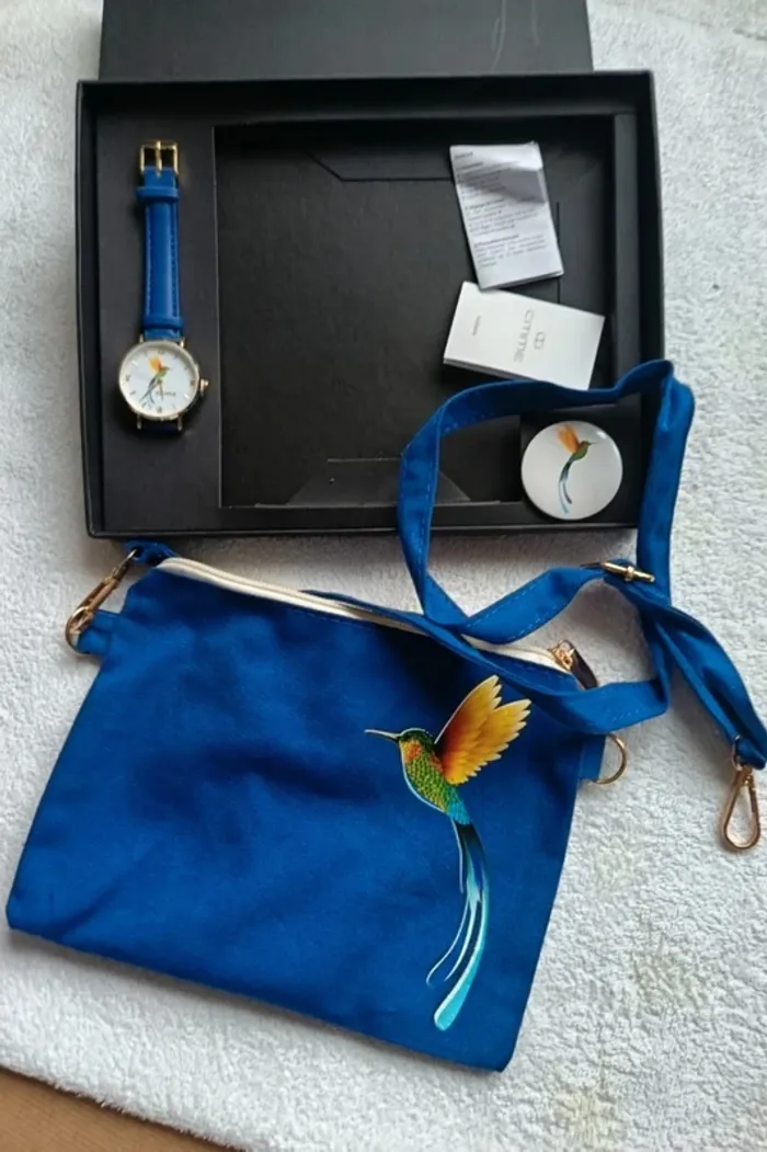 coffret montre pochette et broche pour femme NEUF - photo numéro 2