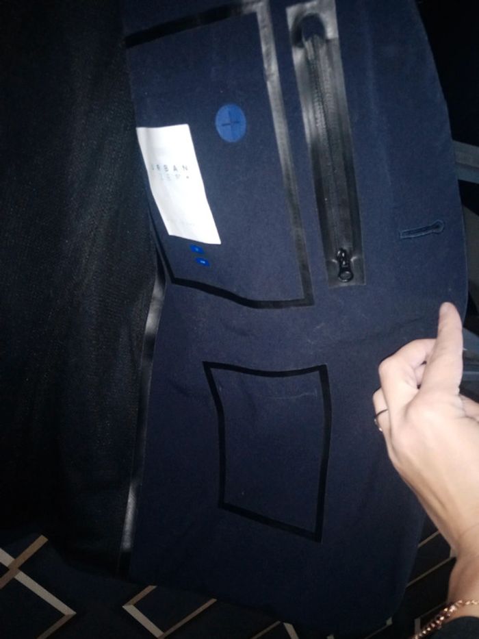 Veste costard bleu blaser marine homme taille 52 matière imperméable - photo numéro 4