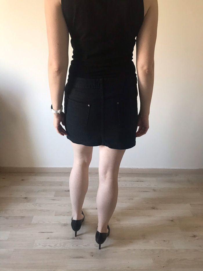 Jupe en jean noire avec motif kiabi - photo numéro 5